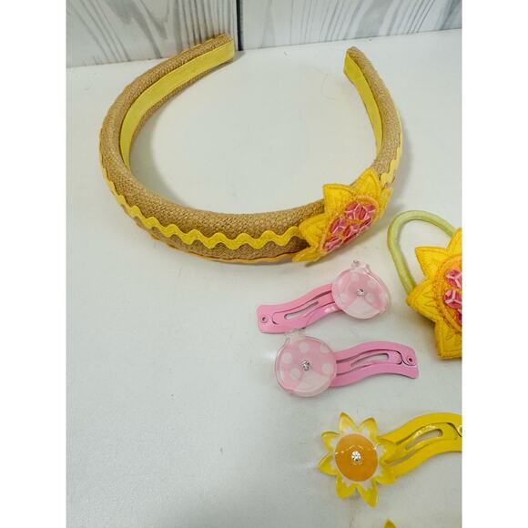 Gymboree Sunflower Fields -7 Piece Accessory Lot Elastic Barrette Headband - Picture 2 of 3